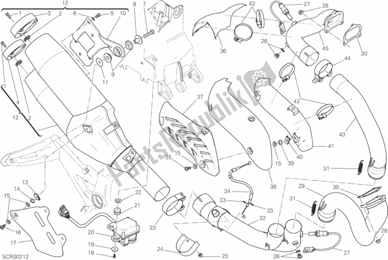 Toutes les pièces pour le Système D'échappement du Ducati Monster 1200 S 2014